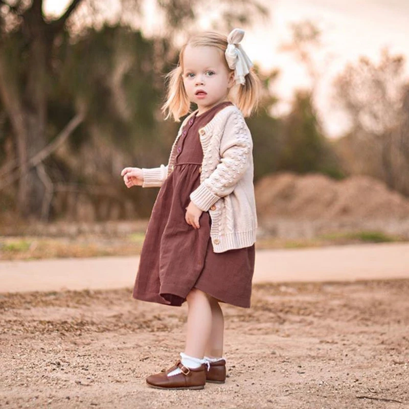 

Newborn Baby Girls Dress Toddler Kids Solid Ruffled Casual Princess Dresses For Girl Baby Clothing New43