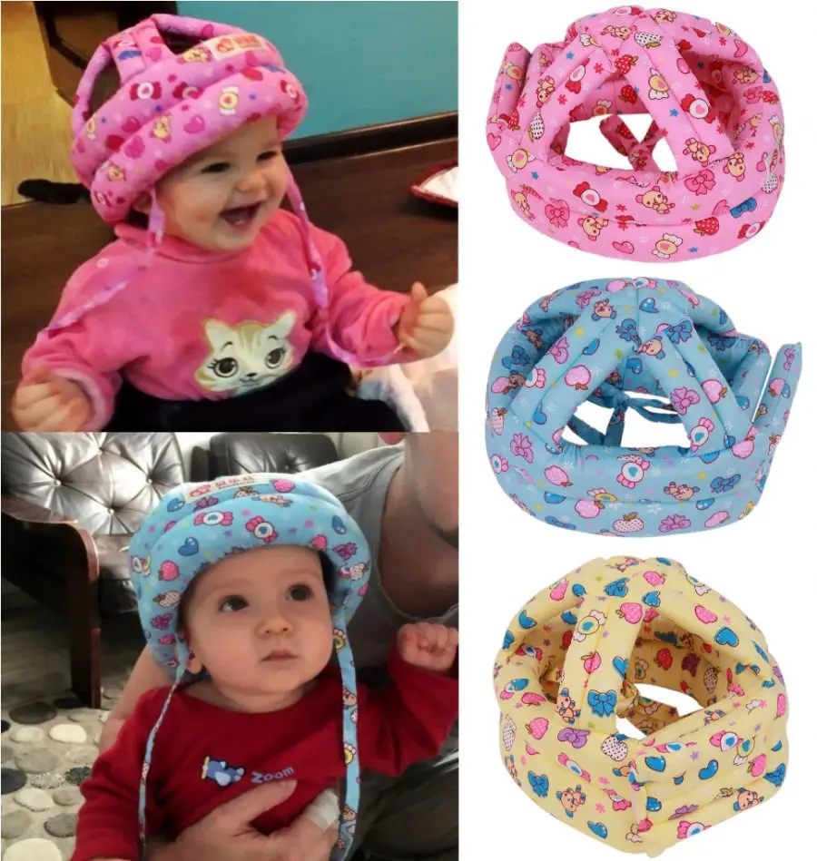 

AA Baby Toddler Cap Anti-collision Protective Hat Baby Safety Helmet Soft Comfortable Head Security&Protection Adjustable