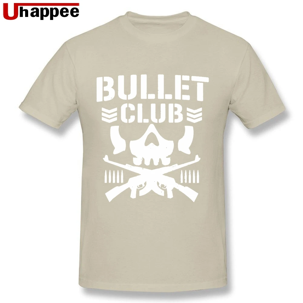 Брендовые футболки по индивидуальному заказу Bullet Club Guys с коротким рукавом и круглым вырезом Мягкие хлопковые рубашки для мужчин Boyfriend простой модный стиль - Цвет: Natural