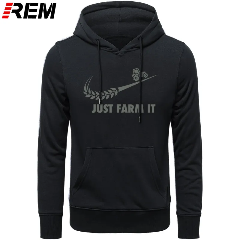 Худи rem Fashion Just Farm It для мужчин, с круглым вырезом, хлопок, с длинным рукавом, фермер, фермерский человек, топы, Толстовки, Толстовки - Цвет: BLACK GRAY