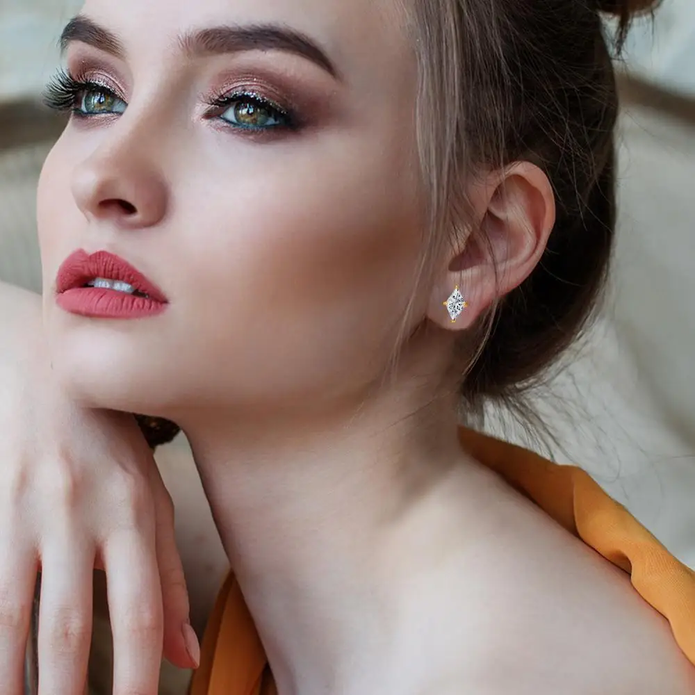E Jewelry Комплект сережек для женщин из стерлингового серебра 925 пробы с позолотой 18