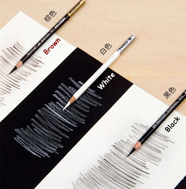 Marco Профессиональный деревянный карандаш для рисования скетчей мягкий Угольные карандаши ручка для студента эскизов товары для рукоделия