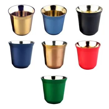 

1PC Espresso Mug Stainless Steel Outdoor Portable Cup Double Wall Travel Mug Vacuum Insulated Coffee Cup Powder Coated dropship