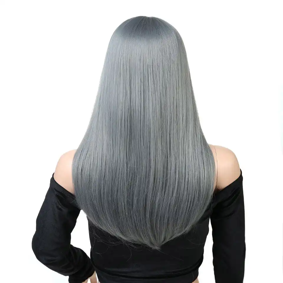 Allaosify 20 Dlinnyj Pryamoj Sinteticheskij Parik Korichnevyj Chernyj Seryj Dlinnye Pariki Dlya Belyh Chernyh Zhenshin Srednej Chasti Naturalnye Pariki S Chelkoj Aliexpress