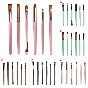 

6 Pcs Plastic Handle Cosmetic Makeup Brush Lip Makeup Brush Eyeshadow Brush Artificial Fiber Cosmetic Brush Tools