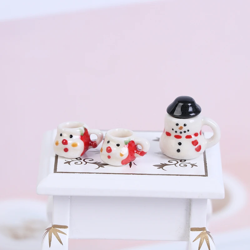 1:12 Dolls House Miniature Plastic Coffee Cups & Pot Set Dollhouse Kitchen TYYY 