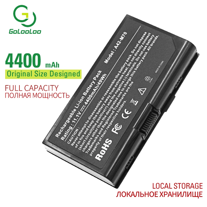 

Golooloo 6 cells laptop battery for Asus F70 G71 G72 M70 N70 N90 X71 DHS500 L0690L6 A32-N70 A41-M70 A42-M70 07G0165A1875