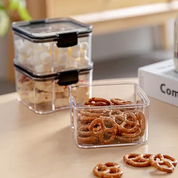 

Behogar Food Container Case 460ml 700ml Moisture-Proof Plastic Airtight Food Storage Box Container with Lid for Rice Cereal Nuts
