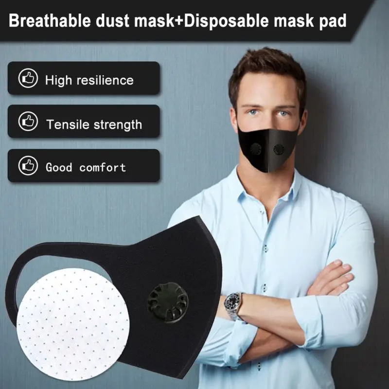 

PM 2.5 Dust Mask Double Air Valve Anti Pollution Mask Dust Mask Anti-fog Activated Carbon Filter Flu-proof Mouth Mask Outdoor