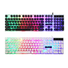 G21 USB Проводная Механическая клавиатура с подсветкой круговая плавающая ретро-клавиатура