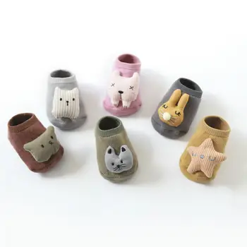 

New New Children Socks Cute Doll Baby Non-slip Socks Terry Warm Thick Children Boat Socks Baby Floor Socks FM Army Green