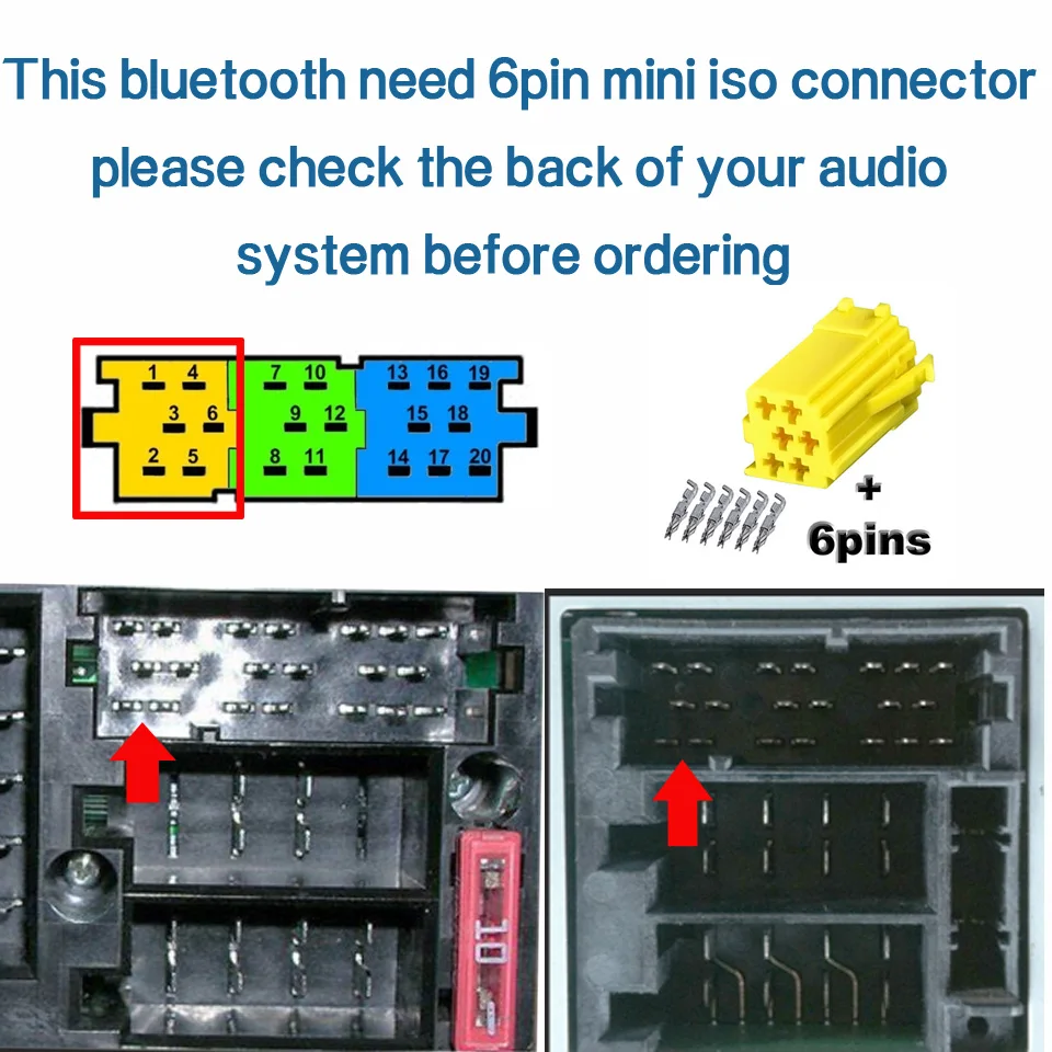 Беспроводной Громкая связь Bluetooth 5,0 Модуль Aux кабель 8pin ISO адаптер ключ аудио стерео для Fabia Skoda Polo Golf Passat Toura - Название цвета: fiat 1key