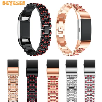 

Leisure Metal Wristband For Fitbit Charge 2 Smart Watch Accessories Strap Replacement Watch Band fashion Bracelet adjustable