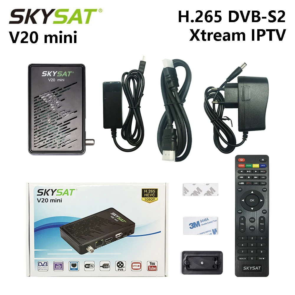 Спутниковый ресивер SKYSAT V20 Mini DVB S2 tv Box Cline CCCams Newcamd Powervu Youtube IP tv Receptor спутниковый ТВ ресивер HD