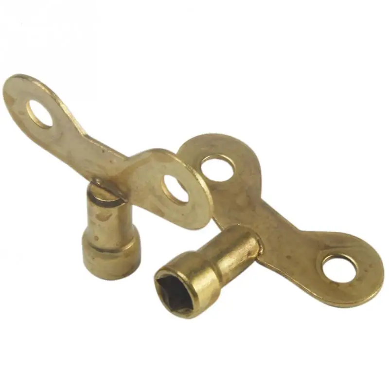 no logo 2pcs Key for Water Tap Solid Brass Special Lock New Radiator Plumbing Bleed Key Square Socket Hole Water Tap Faucet Key