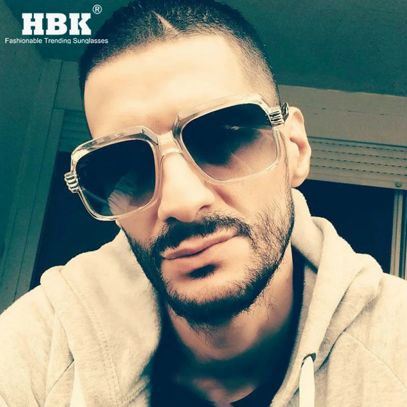 HBK роскошные квадратные Мужские солнечные очки больших размеров женская большая