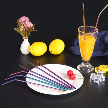 

Metal Straws Stainless Steel Straws 16 Pcs 10.5 inch 8.5 inch Multicolor Reusable Drinking Straws for 20/30 Oz Yeti Tum