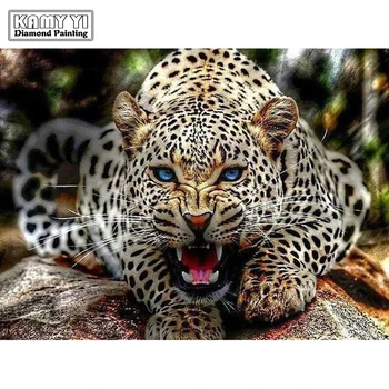 

Full drill Square animal 5D DIY Diamond Painting "leopard" 3D Embroidery Cross Stitch Mosaic Set Home Decor Gift