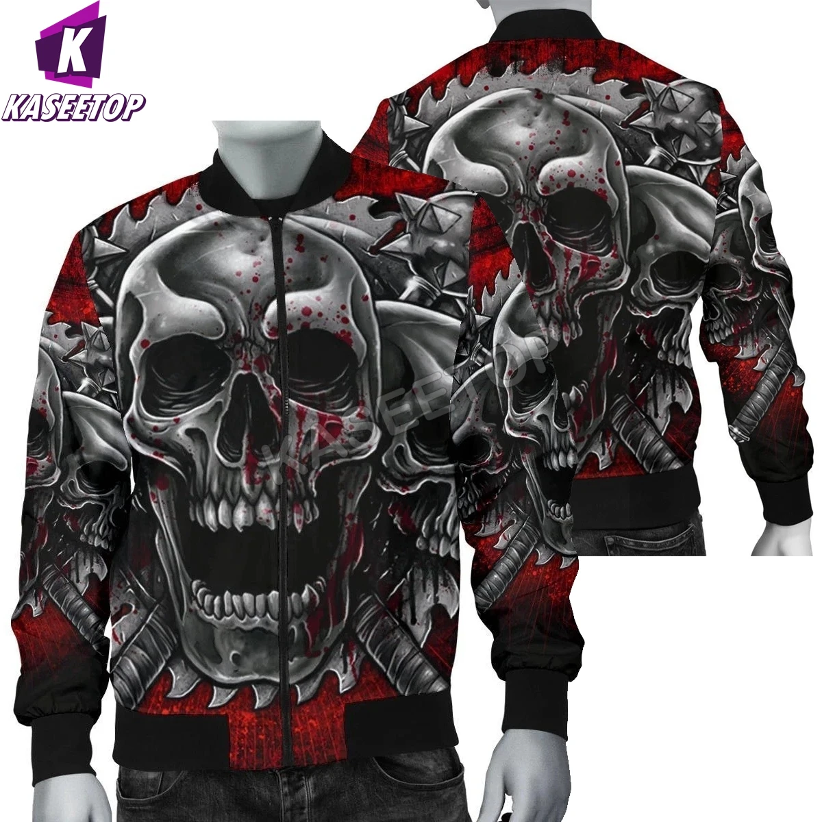 

Winter Thicker Flame Skull Jumper Men's Jacket Cosplay Costume Casual Unisex 3D Full Print Bomber Jacket Tracksuit Zipper Coat