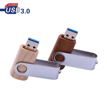 

Rotable Metal Clip+Wooden USB Flash Drive 3.0 64GB Maple Wood Pen Drive 32GB High Speed USB Flash Stick Pendrive 128GB USB Drive