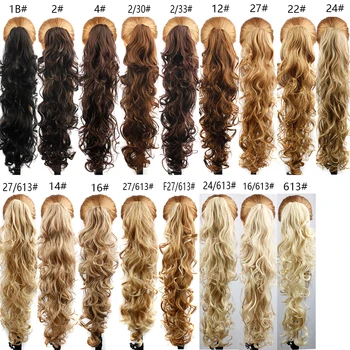 Luxury for Braiding 30inch 210g  Long Wavy High Temperature Fiber Synthetic Hair Pieces Claw Clip Ponytail Extensions for Women 6