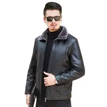 Зимняя мужская куртка из искусственной кожи, модные мужские деловые теплые куртки, одноцветные XL-8XL с отложным воротником, мужская одежда черного и коричневого цветов