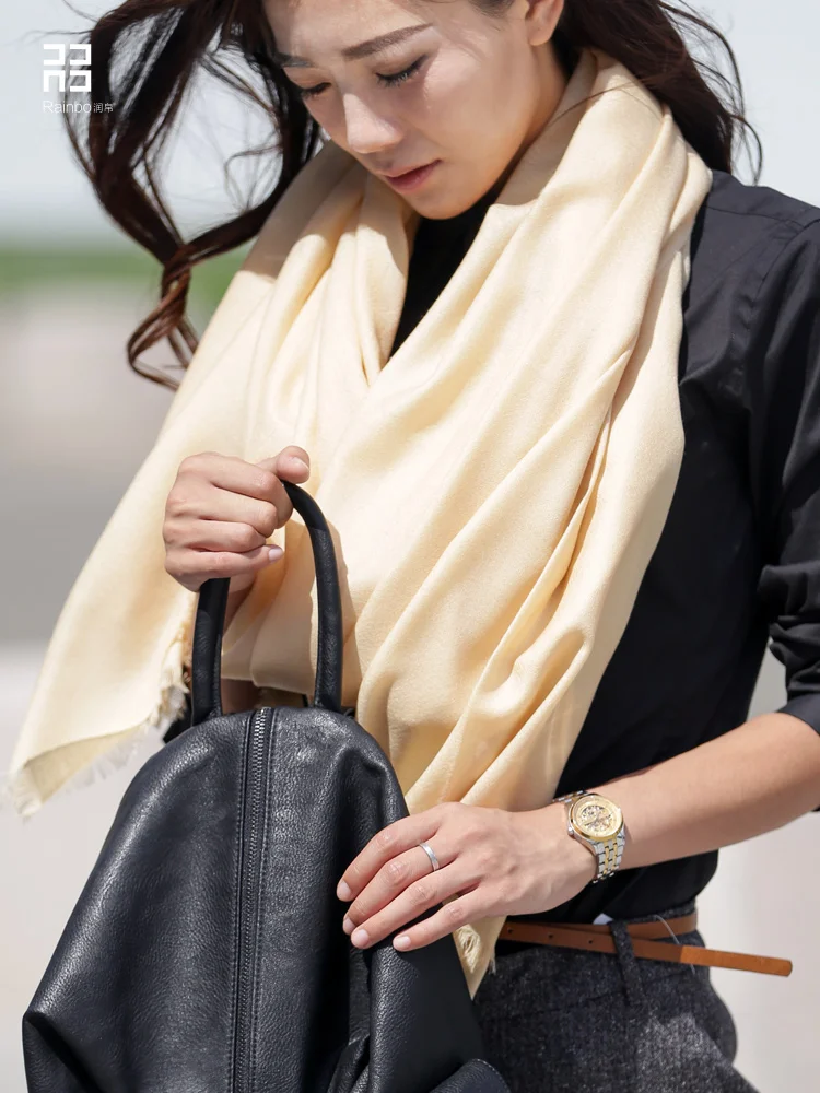 Большой шерстяной шарф для женщин, зимний роскошный бренд, длинные шарфы для дам, Модное пончо, шарфы для женщин, белые шали и палантины
