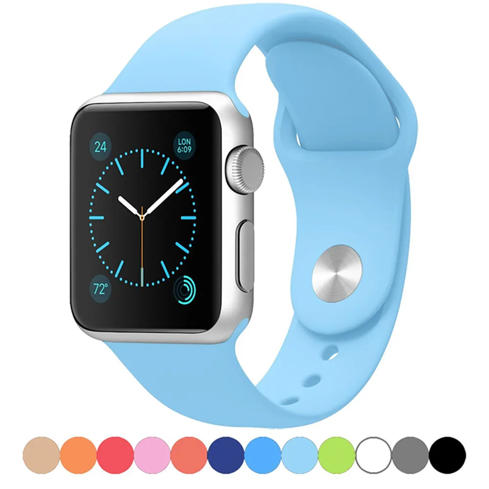 

Color Silicone Strap Chain For Apple Model 38 40 42 44mm