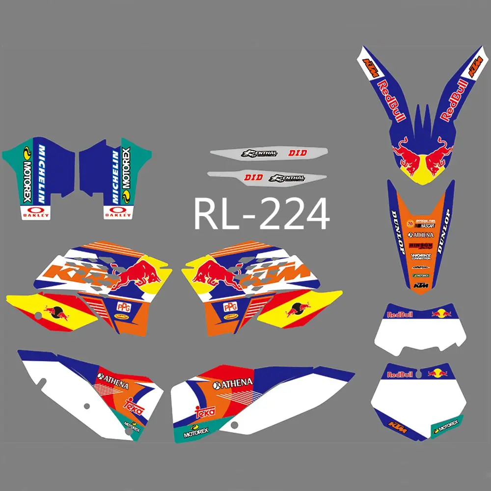 

New Full Graphics Decals Stickers Custom Number Name Glossy Bright Stickers For KTM EXC XCF 125 250 450 530 2008 2009 2010 2011