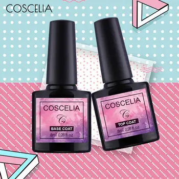 

COSCELIA Soak Off Gel Professional 8ml Gel Polish Base Coat and Top Coat Varnishes Primer Nail Art Uv Gel Nail Polish