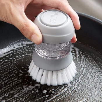 

2020 New Kitchen Liquid Soap Brush Add Liquid Cleaning Brush Dishwashing Brush Washing Pot Brush Water Dispenser Cleaning Utensi
