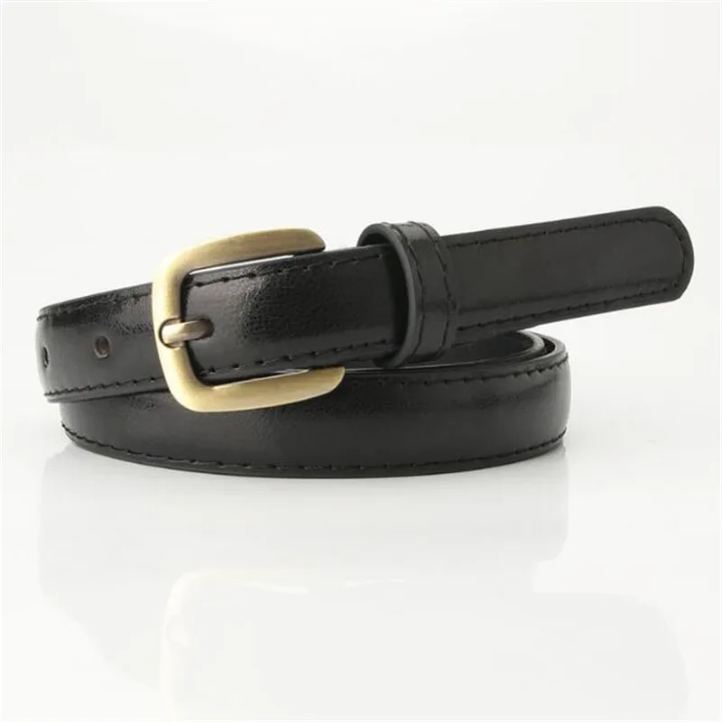 

Solid PU Belt Female 105cm * 1.9m Women Fashion Belts Lady Casual Waistband Girls Narrow Girdle Metal Belt Buckle