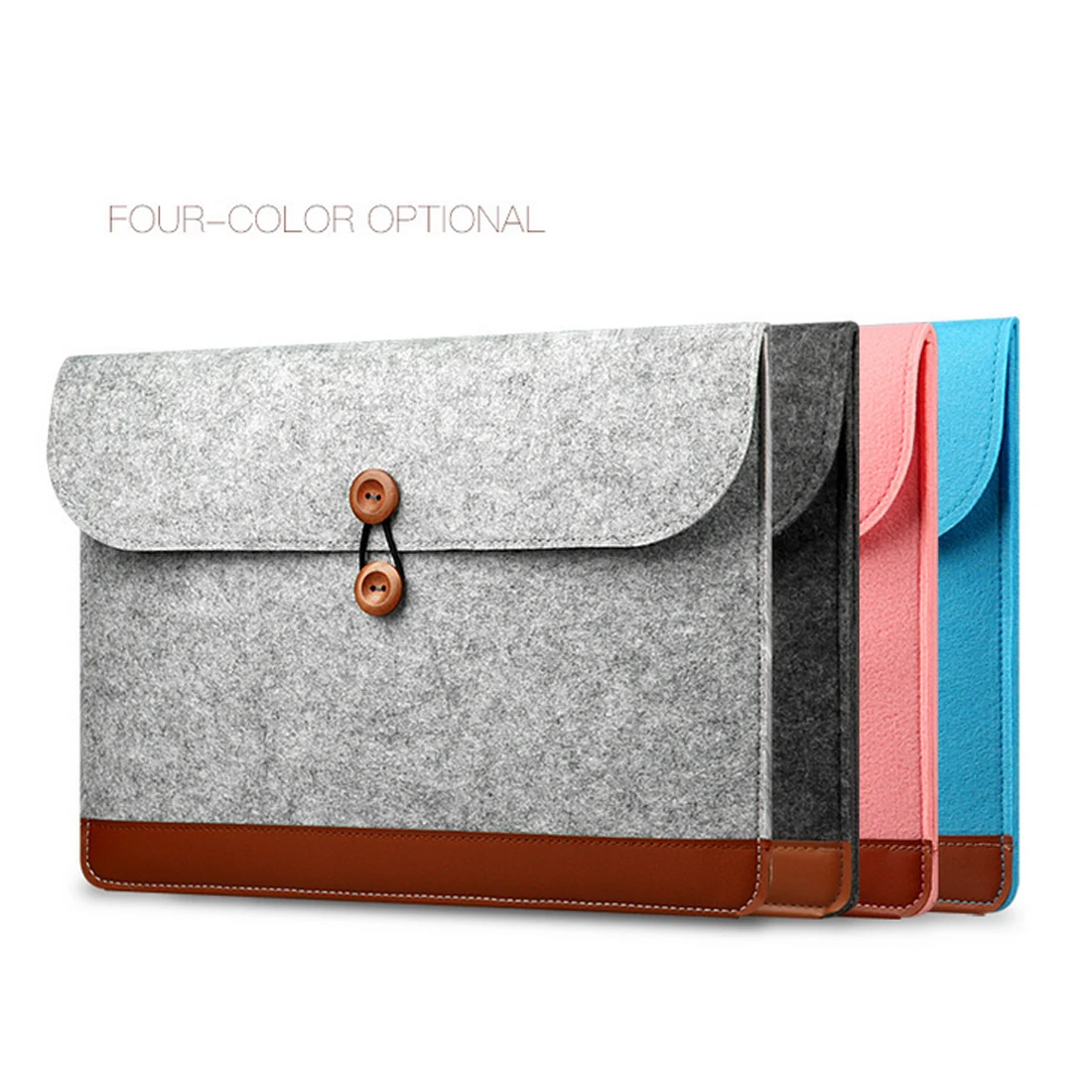 Wool Felt Laptop Sleeve Bag For Macbook Air Pro Retina 11 12 13 15 Inch Notebook String Handbag Cover Case for Macbook Touch Bar