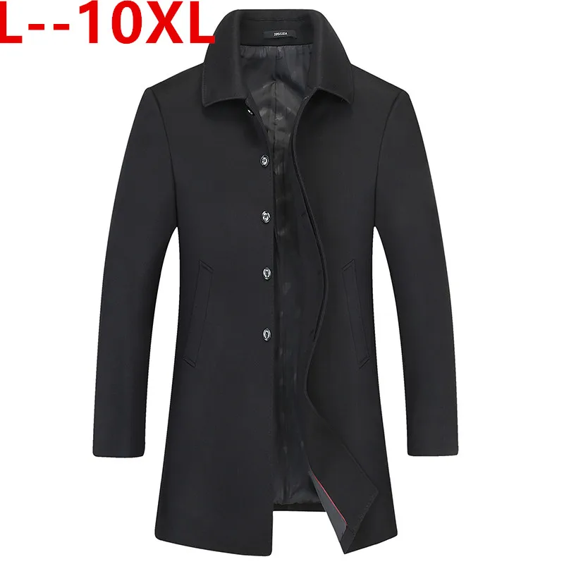 Зимняя шерстяная куртка для мужчин 10XL 8XL 6XL высококачественное шерстяное пальто