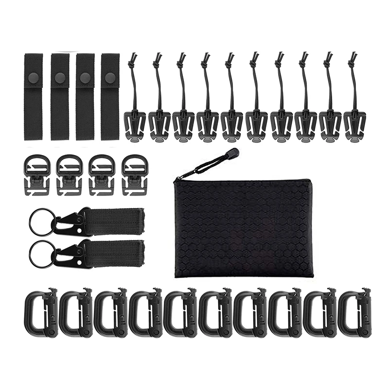 30Pcs Molle Attachments Bag Clip Strap Set Molle Backpack bing Attachments for Backpack Vest