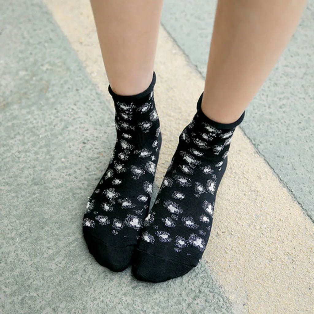 Забавные носки унисекс для женщин и мужчин; сезон осень-зима; новогодние носки с леопардовым принтом; хлопковые носки средней длины; Stopki Skarpetki Damskie