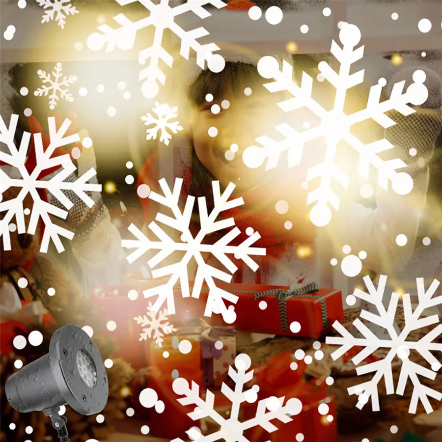LED Snowfall Projector Lights Christmas Snowflake Projector Lamp Outdoor Party Wedding Snow Falling Landscape Projection Light