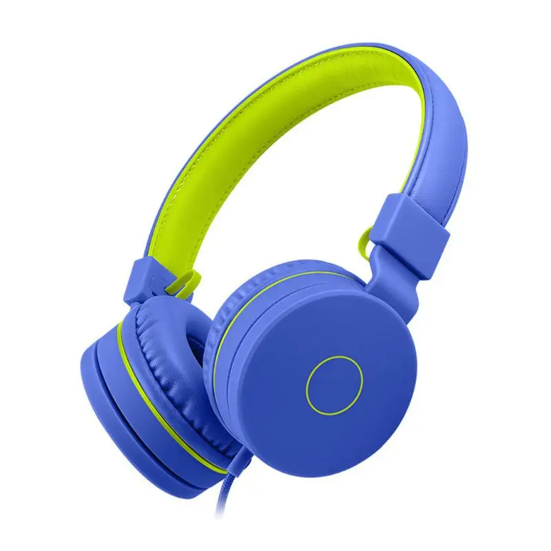 Kids Wired Foldable Headphone with Microphone Head Mounted Portable Headset Safe Volume Limit Children Gift