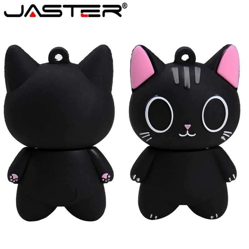 Descuento Pendrive usb JASTER con diseño de gato de dibujos animados, memoria usb 128, lápiz de memoria, 4GB, 8GB, 16GB, 32GB, 64GB, 2,0 GB LWyWJenrV