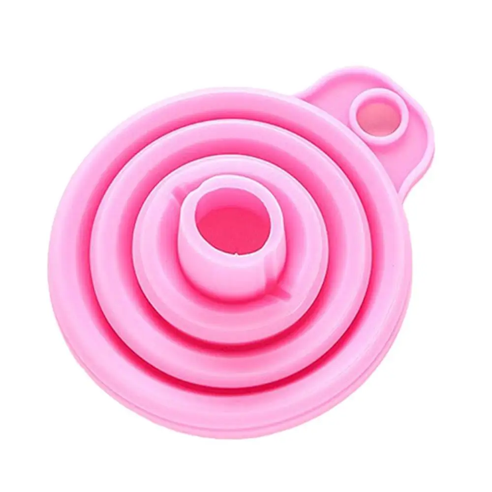 pink Переносные, складные, силиконовые, безопасные воронки, креативные предметы домашнего обихода, конфета, длинная Воронка для шеи, силиконовая Складная воронка - Цвет: pink