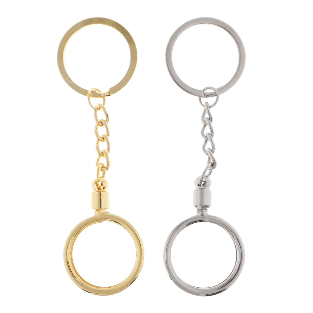 

Coin Holder Keychain Key Ring Women Men chaveiro Souvenir Coin Gift llaveros DIY Key Chain 25mm