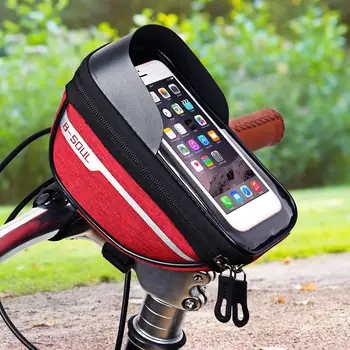 Soporte de teléfono móvil impermeable con bolsa para bicicleta, bolso resistente al agua para bici, con espacio para smartphone, pantalla táctil