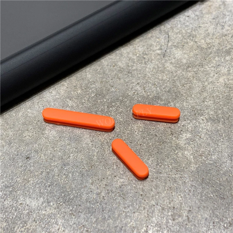 Orange Buttons Only Противоударный Гибридный Силиконовый чехол с кнопками для iPhone, Xiaomi, samsung, Oneplus, huawei, модель, армированный чехол для DIY, контрастные цветные кнопки, 2 шт - Цвет: Orange Buttons Only