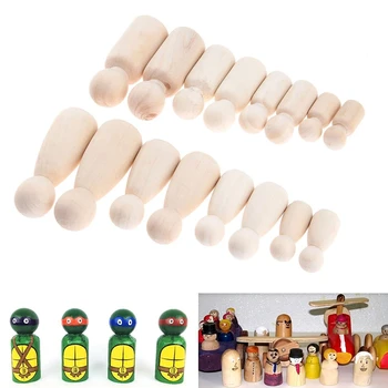 

16 Pcs People Shapes, Male&Female Decorative Wooden Doll People, Unfinished Wooden Peg Doll Bodies, Great For Arts And Crafts