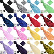 Moda gravata clássico masculino gravata + lenço conjunto de seda floral bolso quadrado guardanapo hanky manguito festa casamento pescoço laços para homem