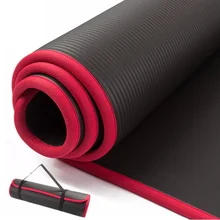 10mm extra grosso 183cmx61cm alta qualidade nrb antiderrapante yoga esteiras para fitness insípido pilates ginásio almofadas de exercício com ataduras