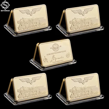

5PCS 1926 German Dem Deutschen Volke Gold Plated Bullion Bar/Coins Collection Gifts