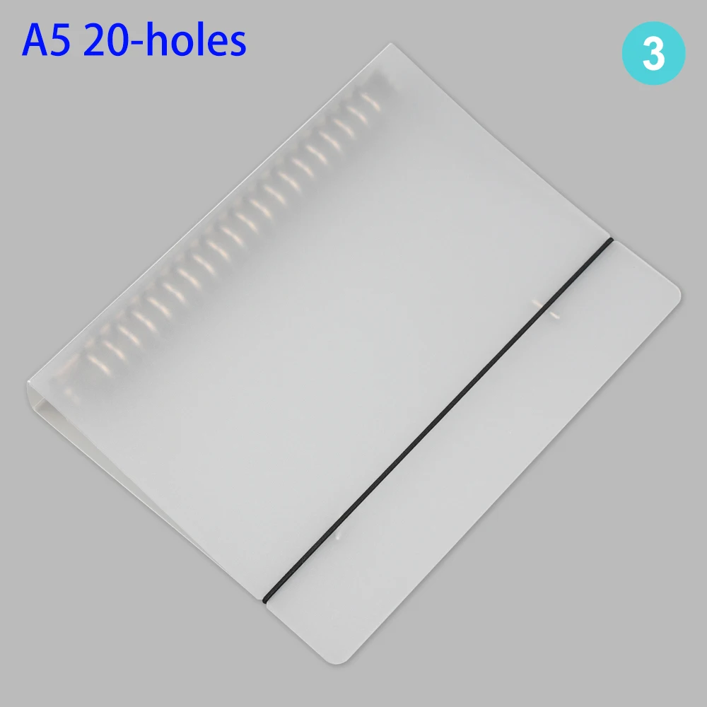 A5-20 holes B5/A5 креативная пластиковая папка из полипропилена матовое устройство для подачи документов с внутренним блокнот со страницами оболочка кольцо связующее чехол для блокнота офисные принадлежности - Цвет: A5-20 holes