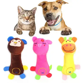 

Cute Plush Molar Dog Cat Toys Squeaky Pet Toy Plush Dog Toys Squeaky Funny Monky Pig Deer Puppy Chew Dog Toys Dog Supplies