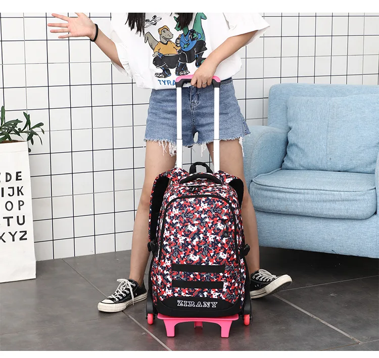 4-9 класс, детский школьный рюкзак на колесиках, сумки для книг, рюкзак для мальчиков и девочек, водонепроницаемые съемные детские школьные сумки с 2/6 колесами, лестницы